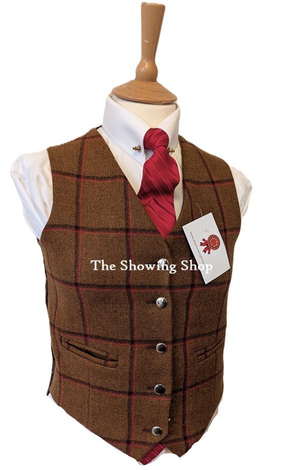 LADIES BESPOKE PRETTY PONIES RUST TWEED WAISTCOAT SIZE 10 LADIES BESPOKE PRETTY PONIES RUST TWEED WAISTCOAT SIZE 10