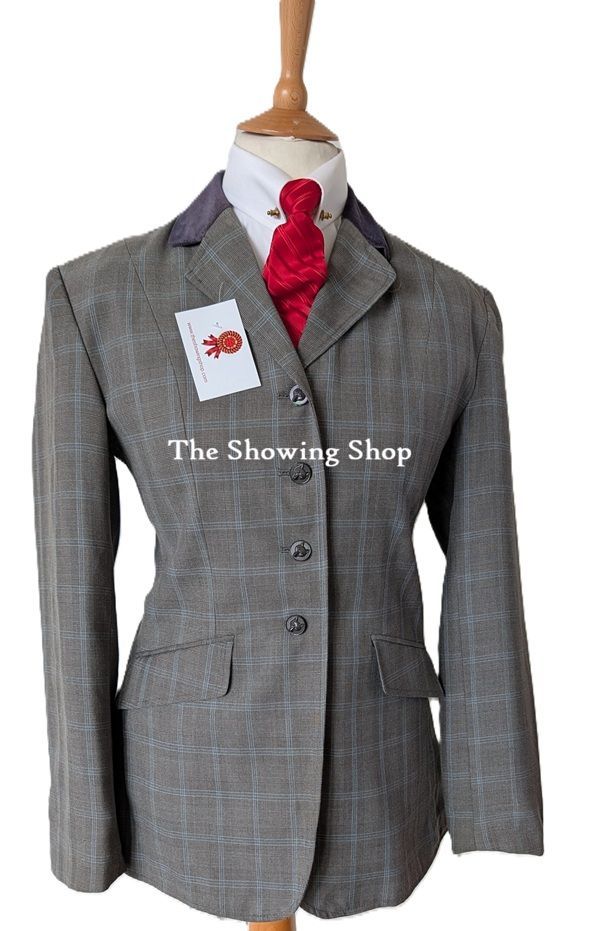 LADIES DUBLIN GREY & BLUE TWEED JACKET SIZE 12 (36)