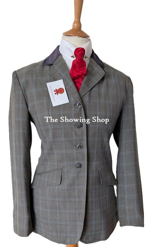 LADIES DUBLIN GREY & BLUE TWEED JACKET SIZE 12 (36)