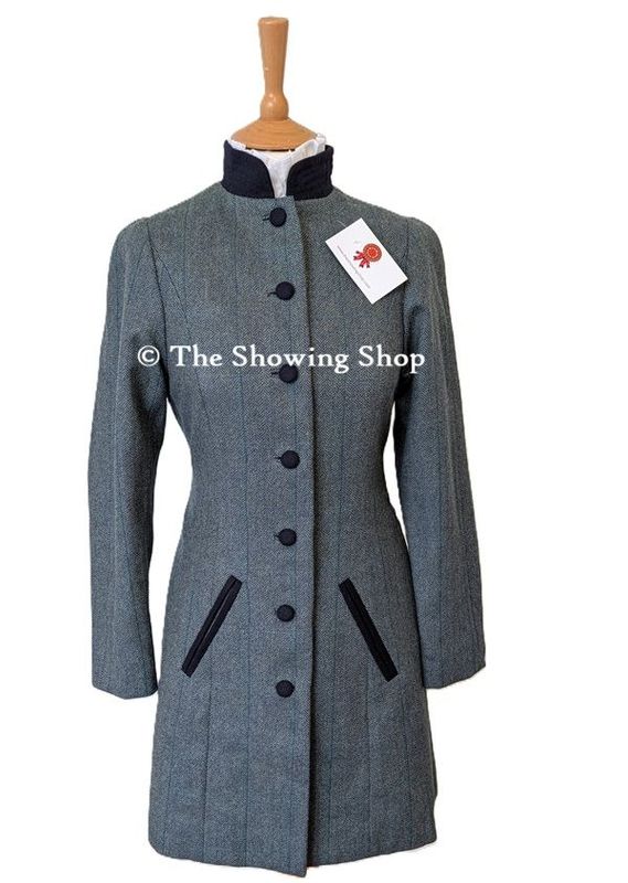 LADIES FRIMBLE OF RIPON BLUE TWEED LONG COAT SIZE 10