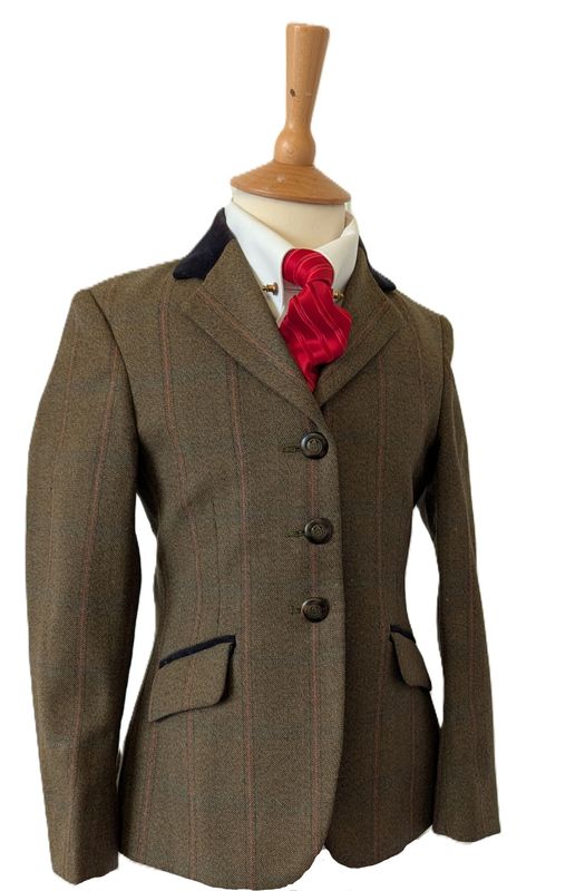 R H MEARS GREEN TWEED LEAD REIN OUTFIT- LEADER & CHILDS- SIZE 8 & 26