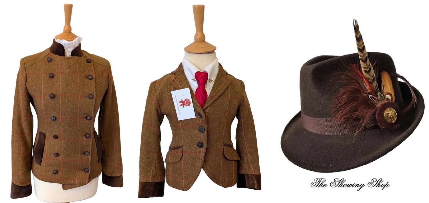 LE BEAU CHEVAL BROWN TWEED LEAD REIN OUTFIT - LEADER & CHILDS - SIZES 10 & 22