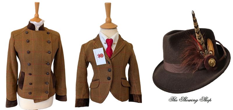 LE BEAU CHEVAL BROWN TWEED LEAD REIN OUTFIT - LEADER & CHILDS - SIZES 10 & 22