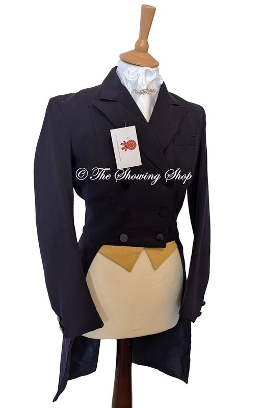LADIES R H MEARS NAVY WOOL DRESSAGE TAILCOAT SIZE 8 (32)