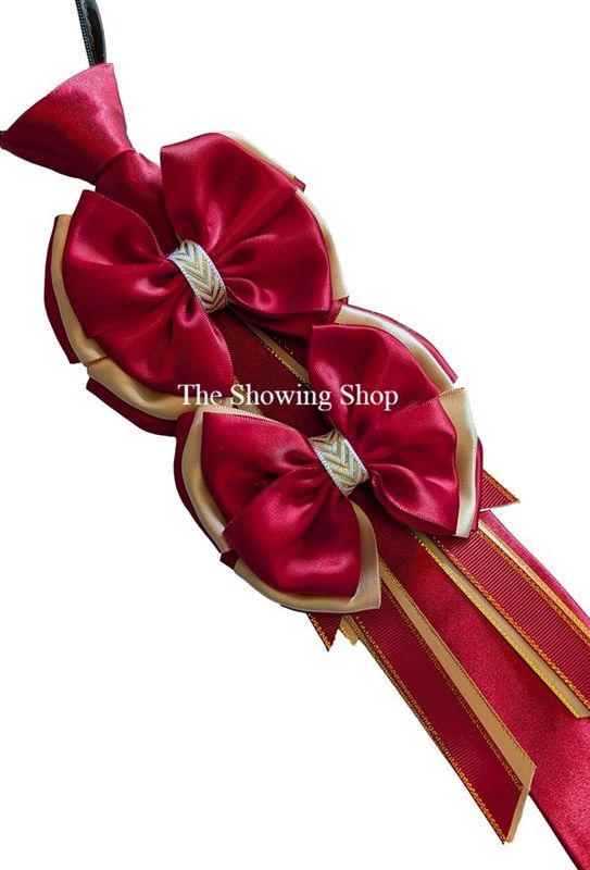 WINE & GOLD SHOW BOWS, ZIP TIE SET