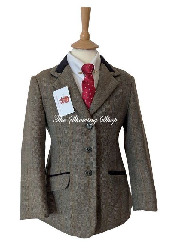 LADIES SHIRES HUNTINGDON GREEN TWEED SHOWING JACKET SIZE 12 (36)