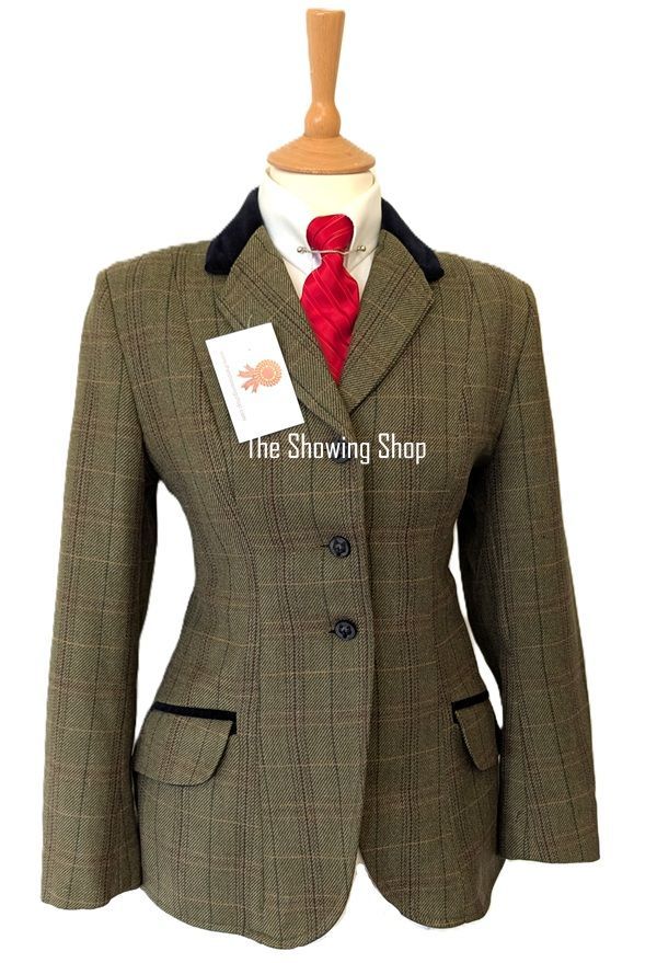 LADIES SHOWING TIME BESPOKE GREEN TWEED JACKET SIZE 10