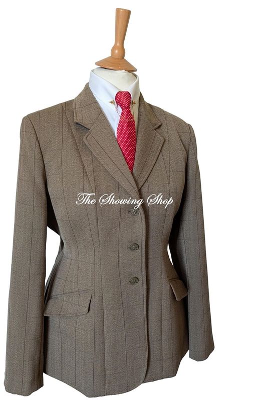 BRAND NEW EQUETECH  GREEN TWEED JACKET SIZE 16 (40)