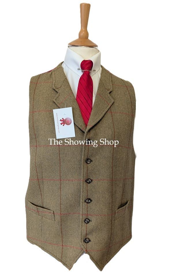 MENS JOHNSTONS OF ELGIN GREEN TWEED WAISTCOAT SIZE 44