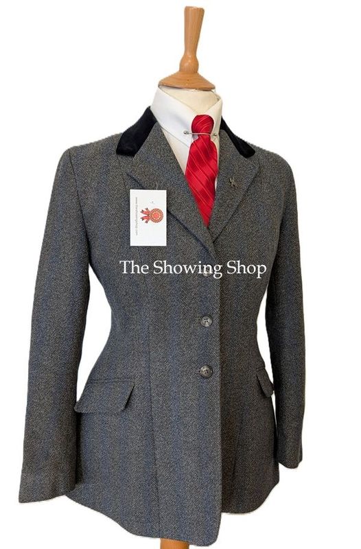 LADIES CALDENE HICKSTEAD BLUE TWEED JACKET SIZE 14 (38)