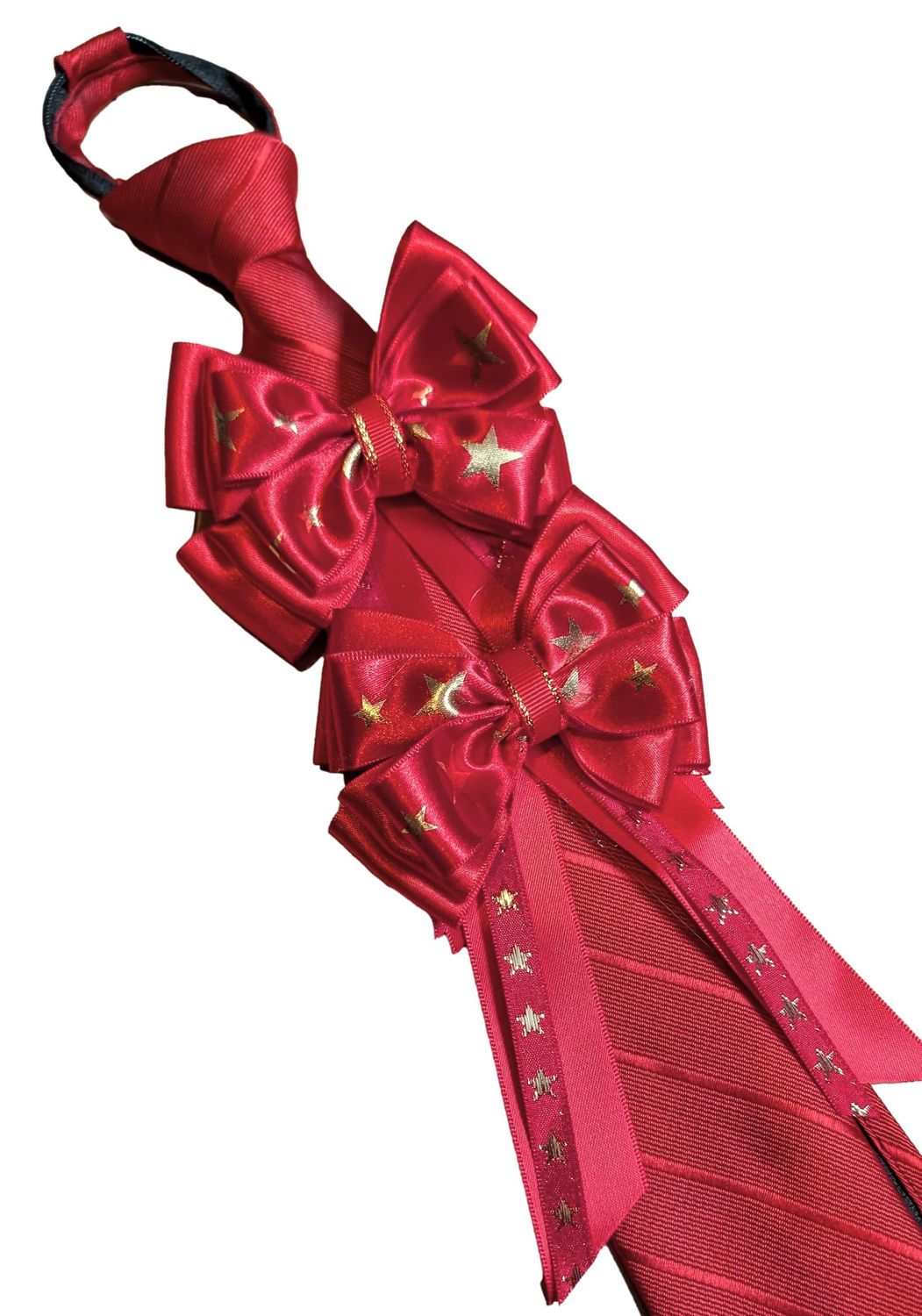 PREMIUM POPPY RED AND GOLD SHOWING BOWS AND ZIP TIE SET