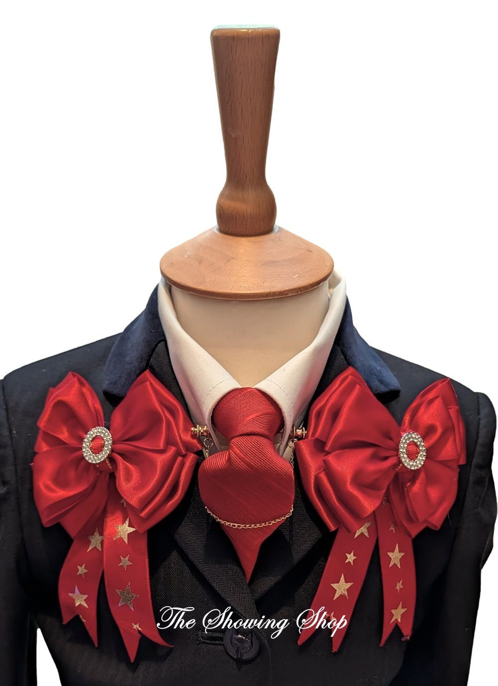 PREMIUM POPPY RED AND GOLD SHOWING BOWS AND ZIP TIE SET