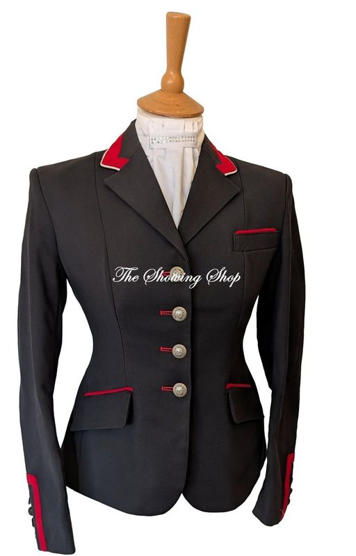 LADIES FLYING CHANGES  CHARLOTTE BLACK & RED DRESSAGE JACKET SIZE 8 (32)