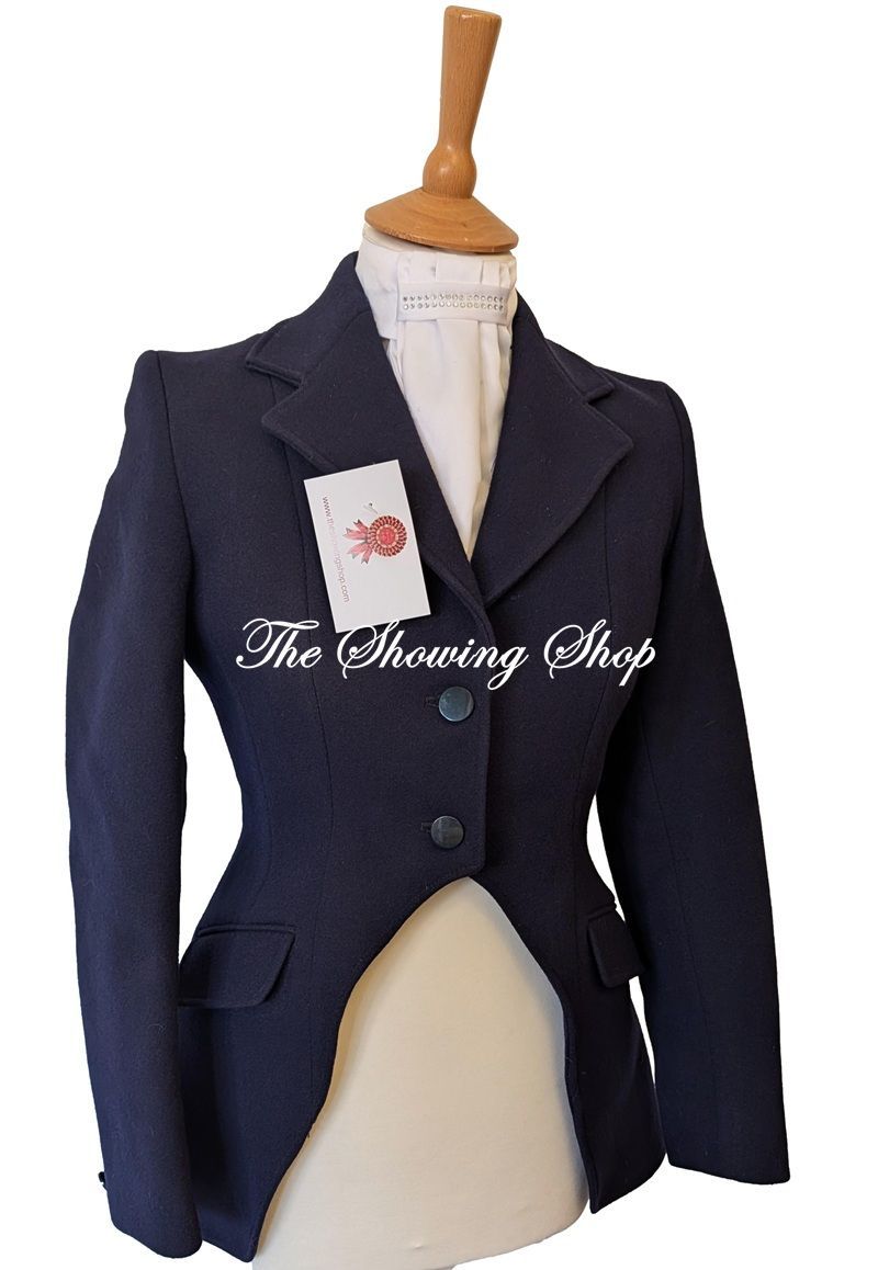 LADIES CALCUTTS NAVY HEAVYWEIGHT WOOL CUTAWAY JACKET SIZE 8