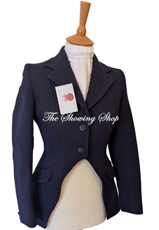 LADIES CALCUTTS NAVY HEAVYWEIGHT WOOL CUTAWAY JACKET SIZE 8