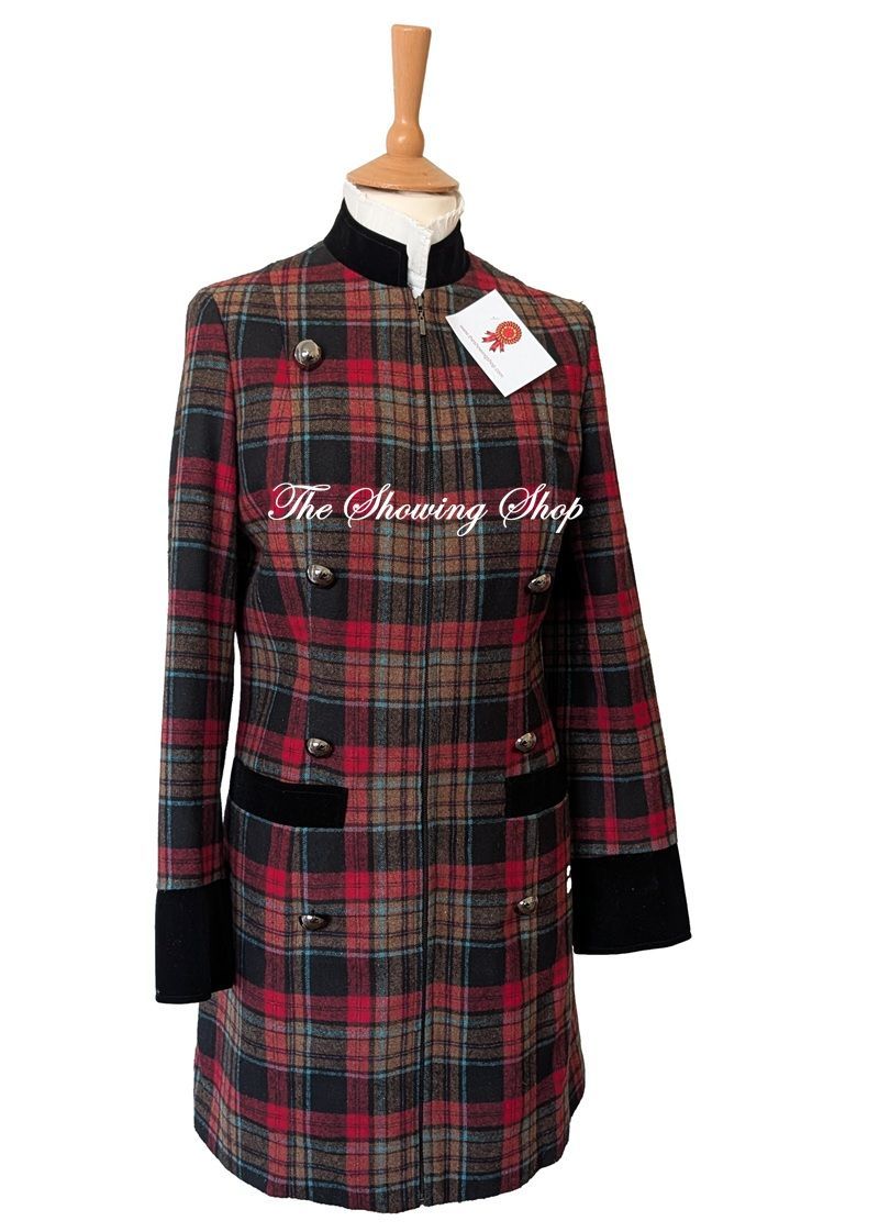 RED AND BLACK TARTAN DRESS COAT SIZE 10