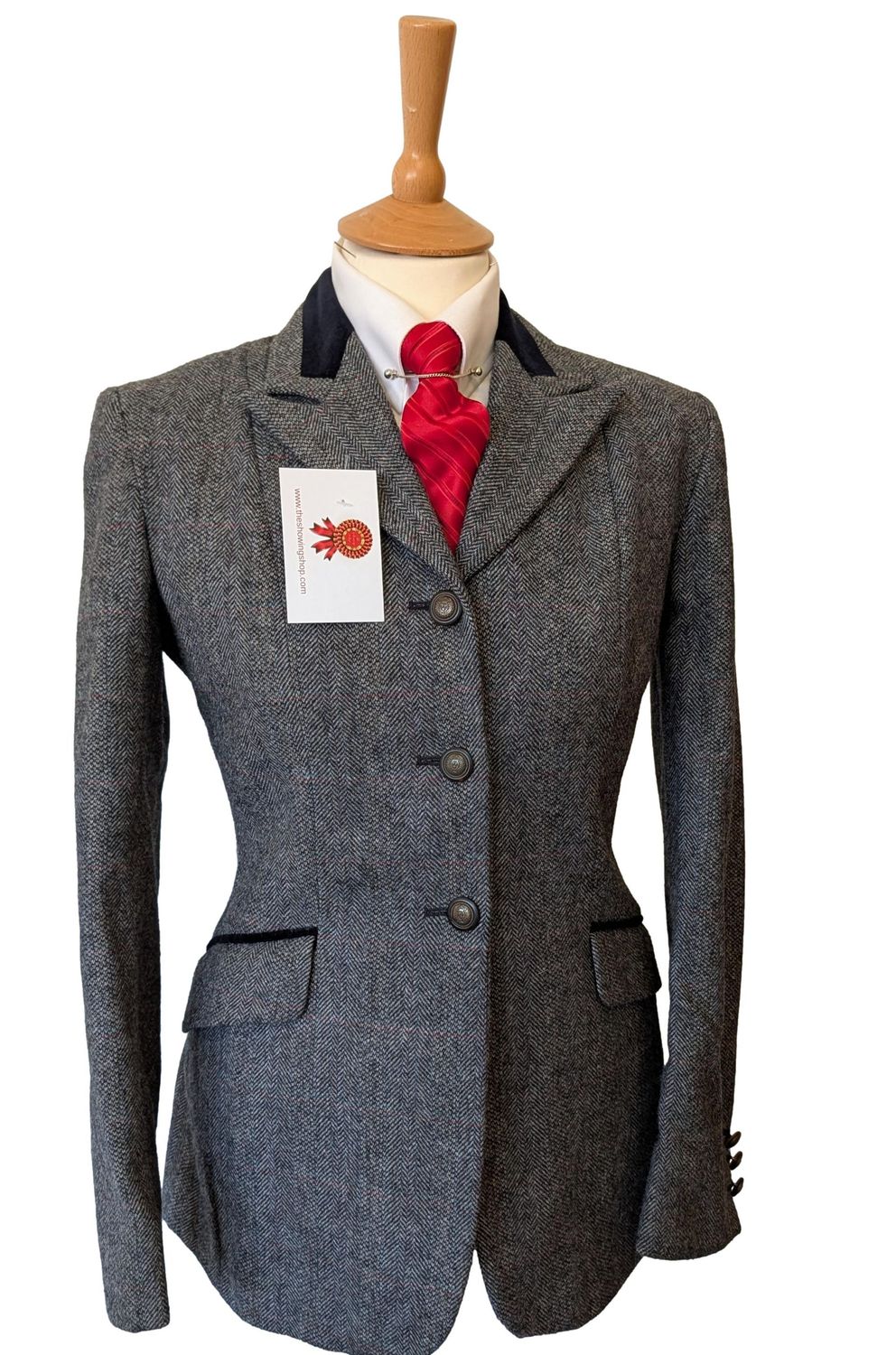 LADIES R H MEARS BLUE TWEED SHOWING JACKET SIZE 10 (34)
