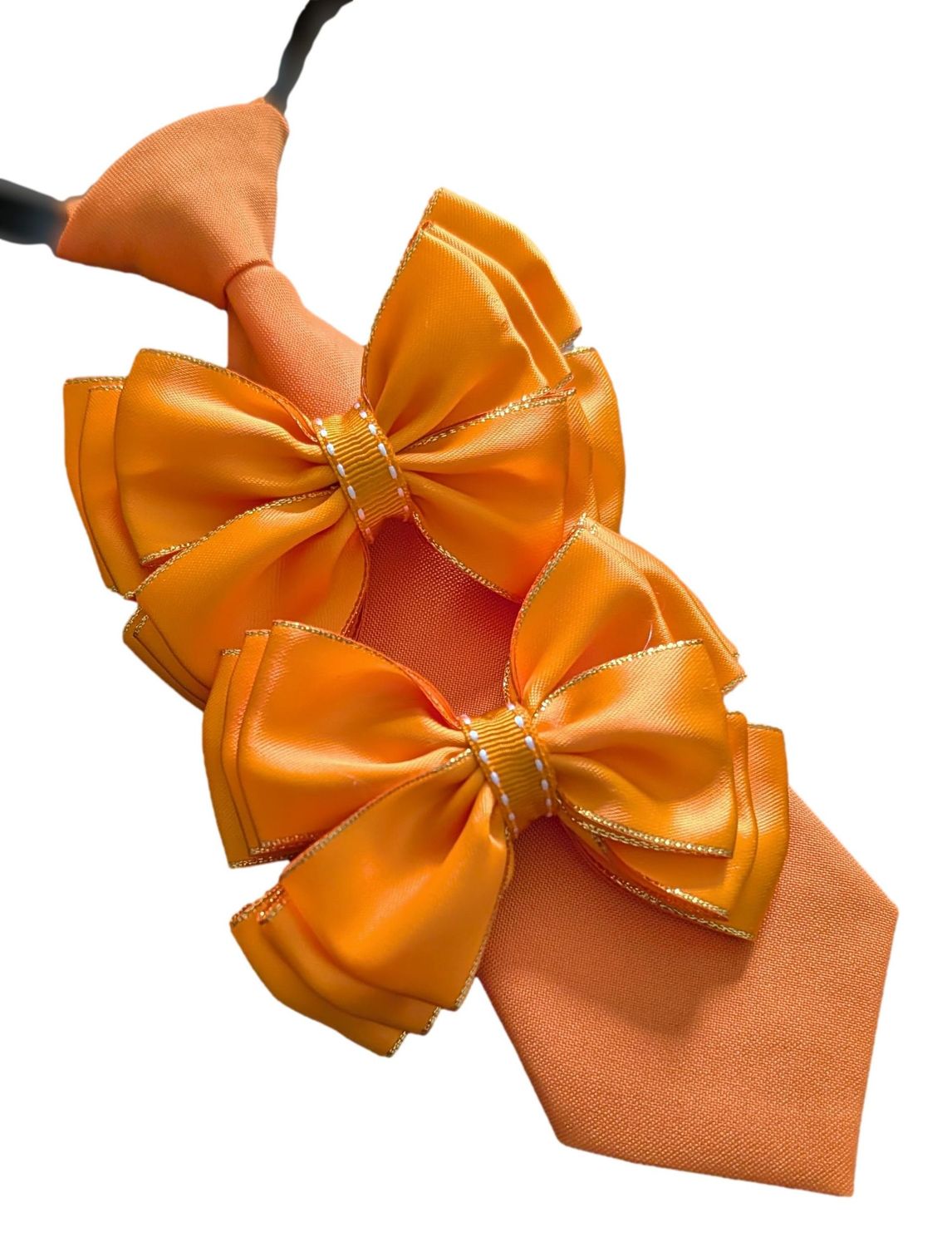 CHILDS TINY TOTS PREMIUM ORANGE SHOW BOWS AND ZIP TIE SET