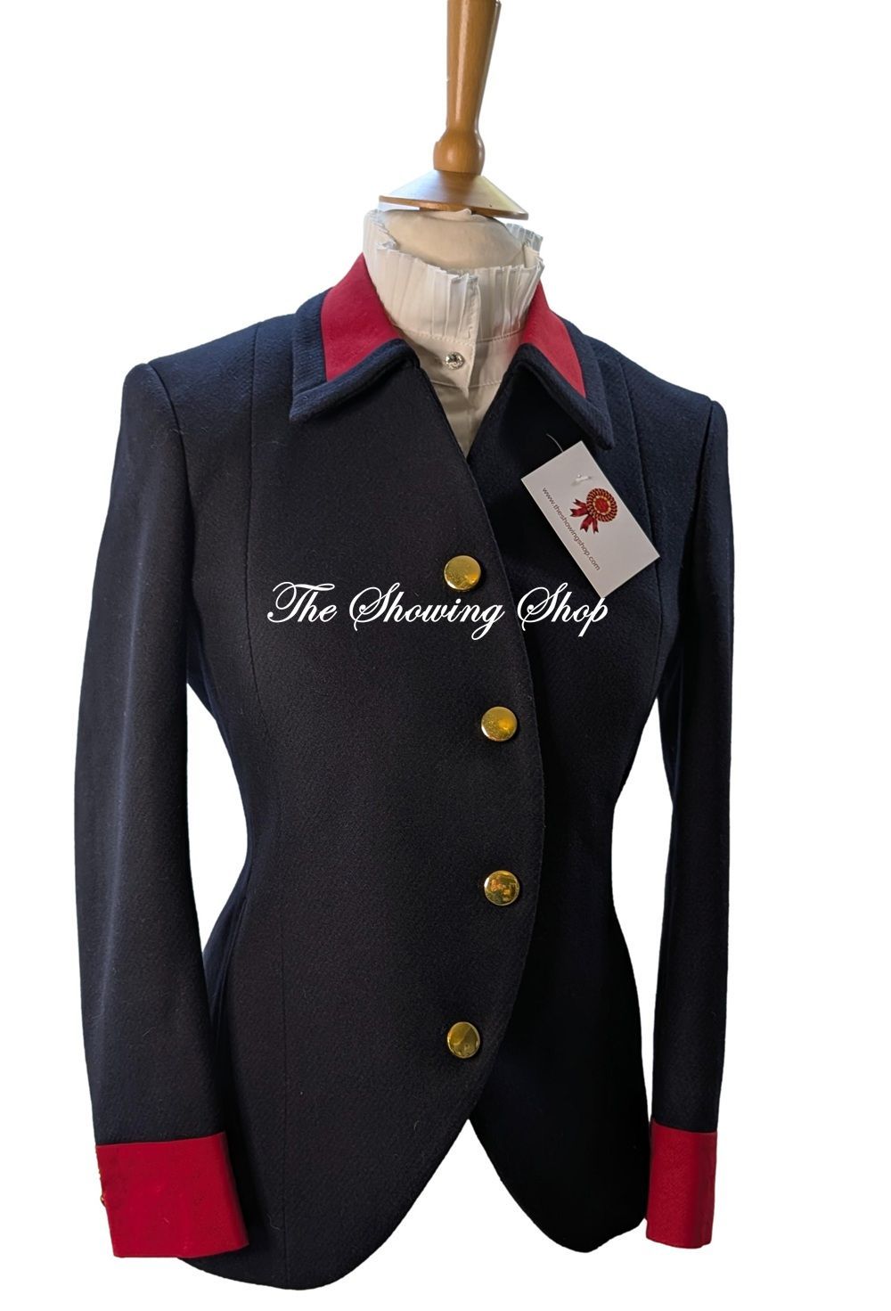 BESPOKE LADIES NAVY & RED WOOL LEADERS JACKET SIZE 12 BESPOKE LADIES NAVY & RED WOOL LEADERS JACKET SIZE 12