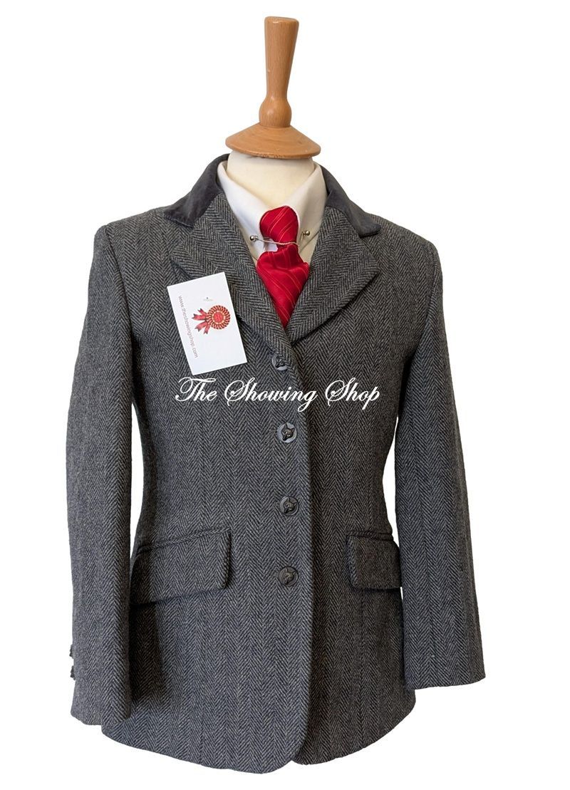 CHILDS SHERWOOD CAMPOLINO BLUE GREY TWEED JACKET SIZE 28 CHILDS SHERWOOD CAMPOLINO BLUE GREY TWEED JACKET SIZE 28