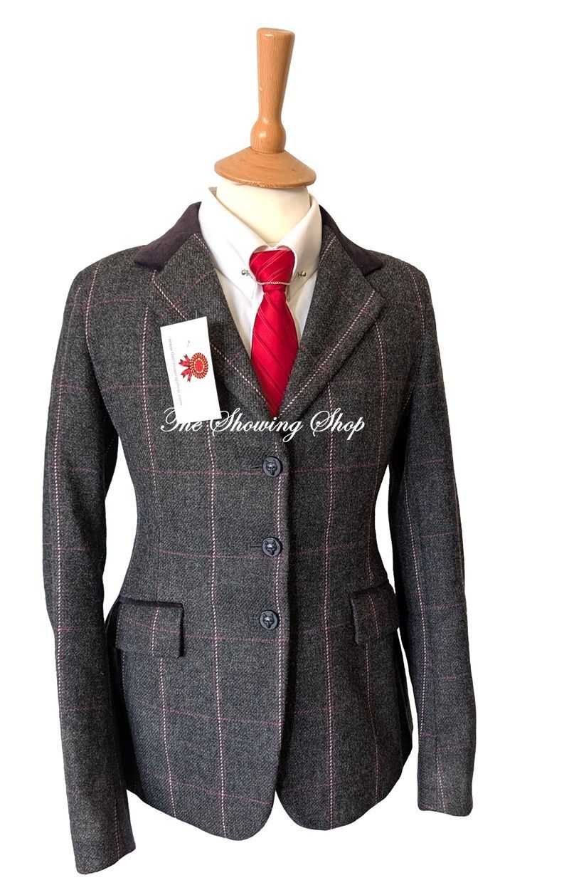 CHILDS MRS CANDY GREY & PINK TWEED SHOWING JACKET SIZE 30