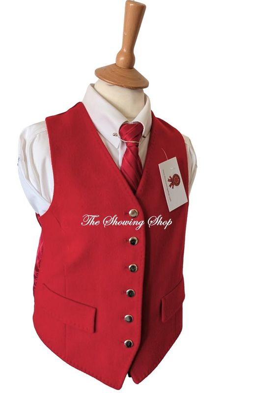 LADIES/ MAIDS MRS CANDY RED WOOL WAISTCOAT SIZE 32