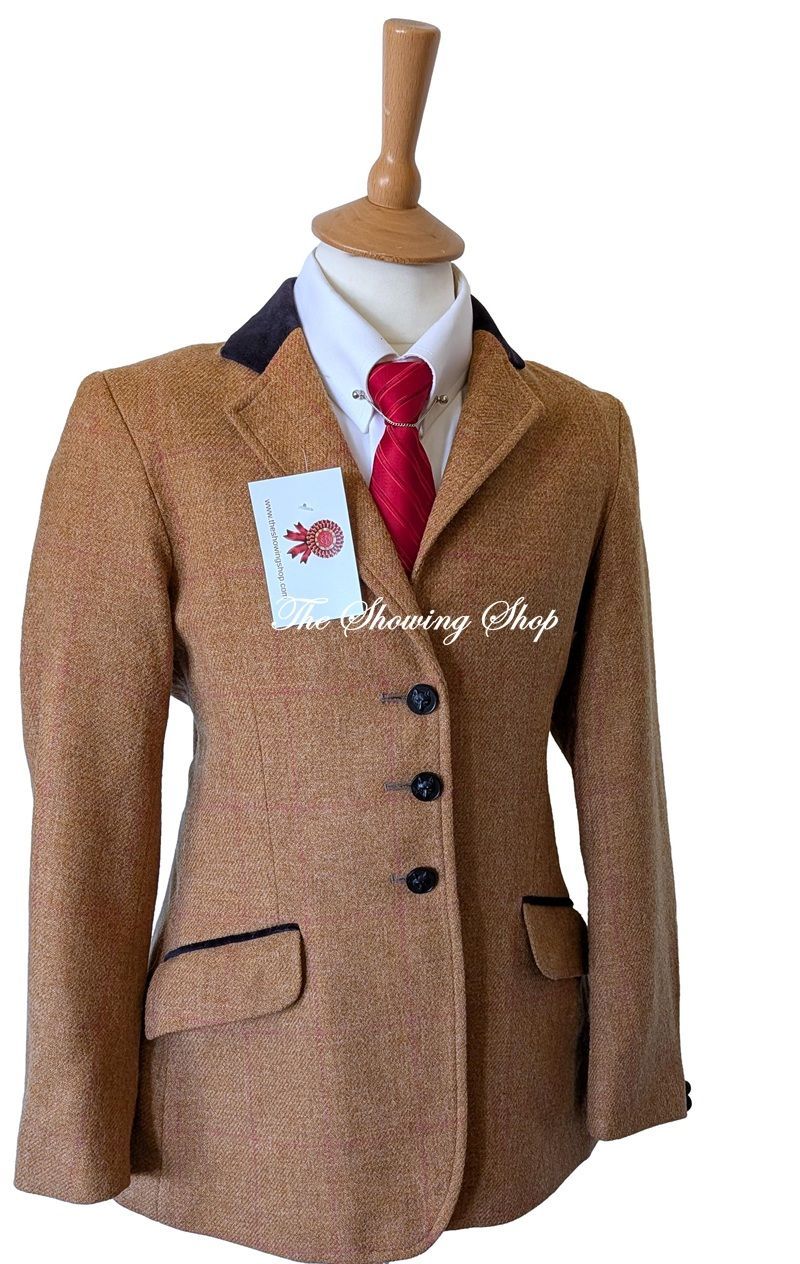 CHILDS PRETTY PONIES BROWN & PINK TWEED SHOWING JACKET SIZE 30 CHILDS PRETTY PONIES BROWN & PINK TWEED SHOWING JACKET SIZE 30