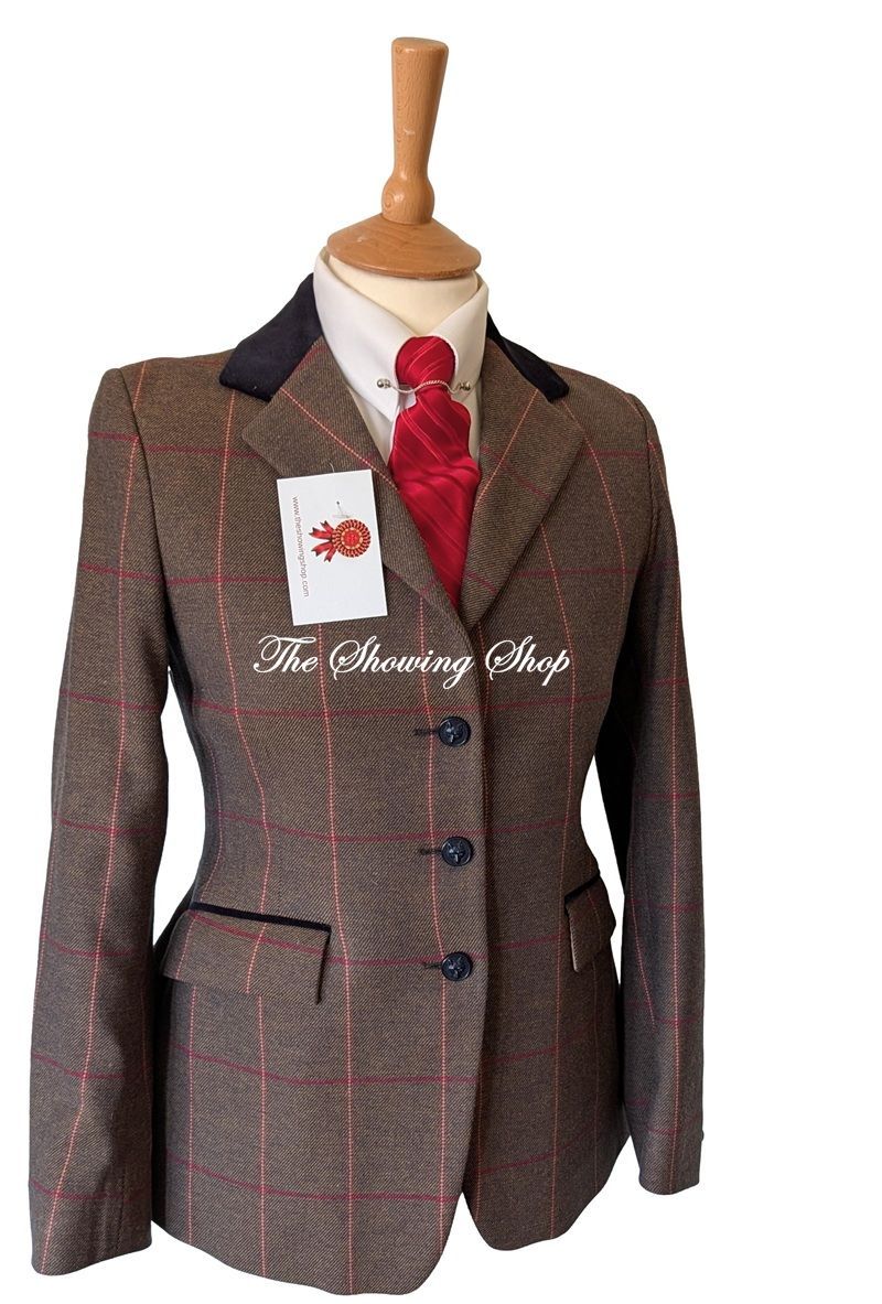 LADIES MRS CANDY BROWN & PINK SHOWIG JACKET SIZE 8 (33) LADIES MRS CANDY BROWN & PINK SHOWIG JACKET SIZE 8 (33)