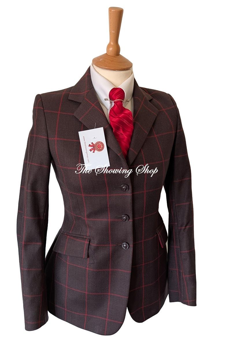 LADIES MRS CANDY BROWN & RED SHOWIG JACKET SIZE 8  (32)