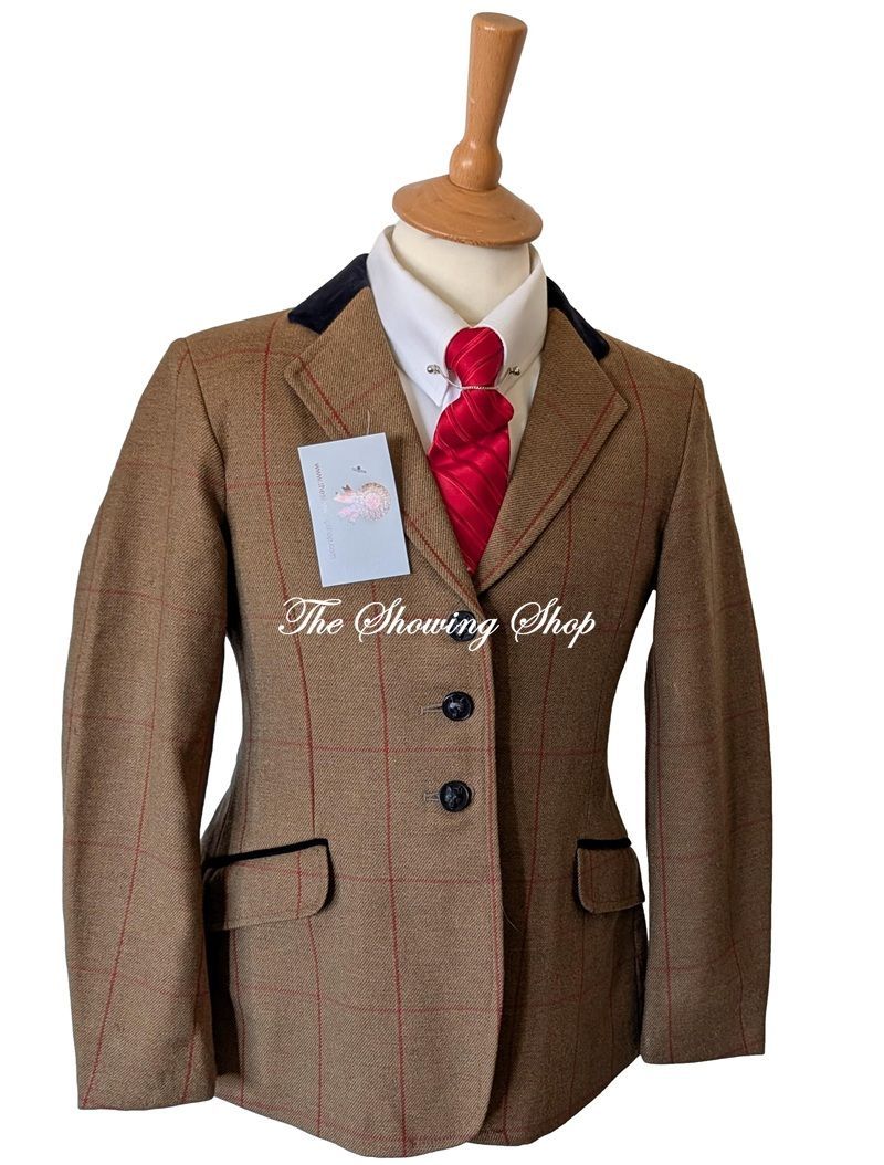 CHILDS PRETTY PONIES BROWN TWEED SHOWING JACKET SIZE 30
