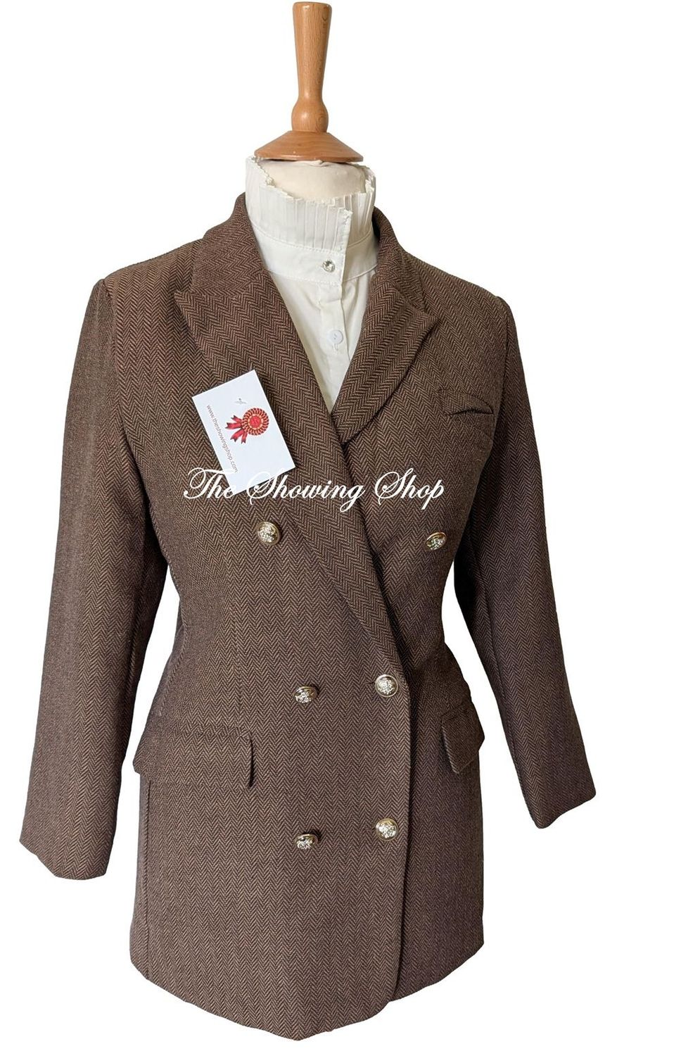 LADIES BROWN TWEED DOUBLE BREASTED BLAZER LADIES BROWN TWEED DOUBLE BREASTED BLAZER