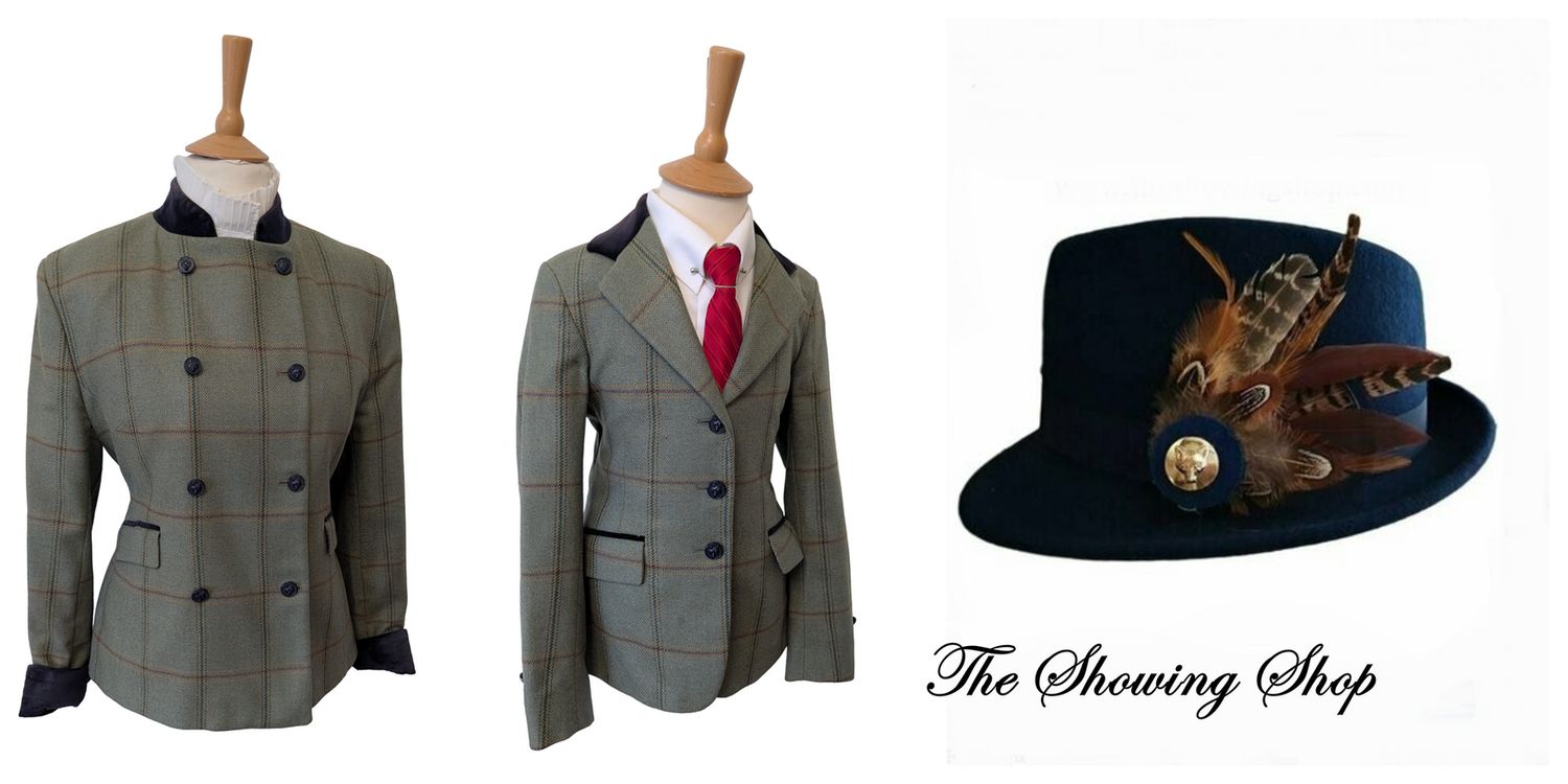 MRS CANDY GREEN TWEED LEAD REIN OUTFIT-LEADER & CHILDS-SIZES 14 & 26 MRS CANDY GREEN TWEED LEAD REIN OUTFIT-LEADER & CHILDS-SIZES 14 & 26