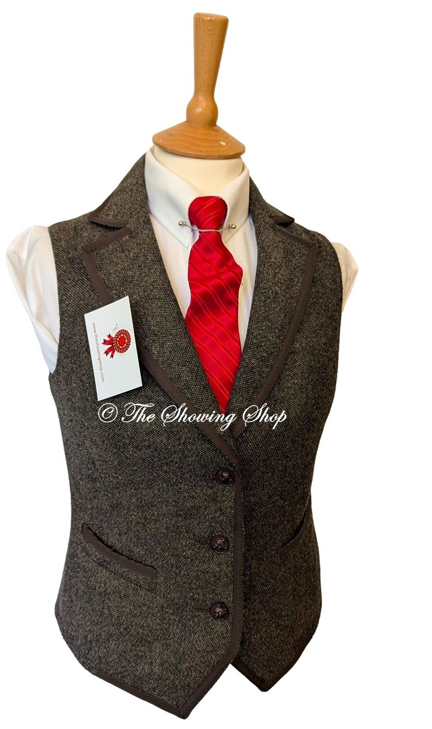 LADIES BROWN TWEED WAISTCOAT SIZE 10