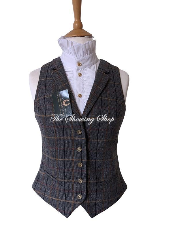 LADIES GREY TWEED WAISTCOAT SIZE 10