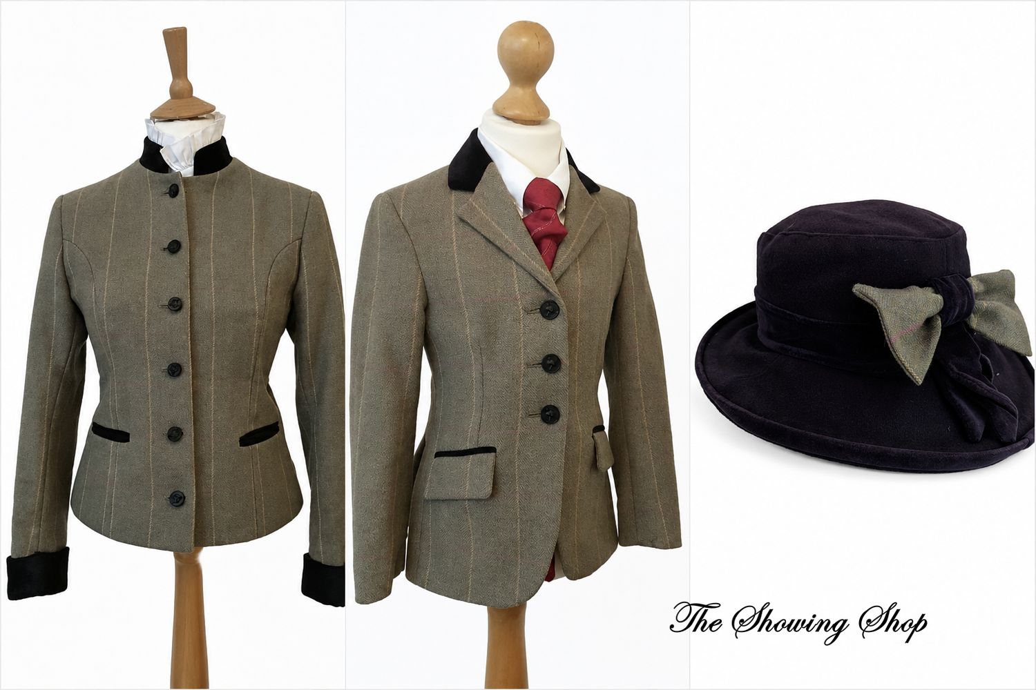 MEARS GREEN TWEED LEAD REIN OUTFIT- LEADER & CHILDS- SIZES 12 & 26
