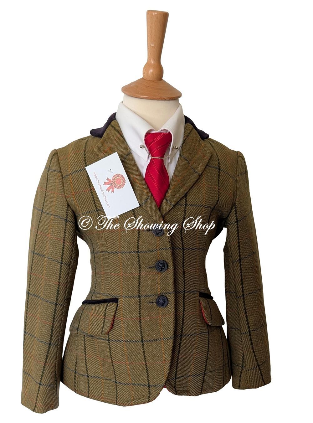 BESPOKE GIRLS LE BEAU CHEVAL GREENTWEED SHOWING JACKET SIZE 24