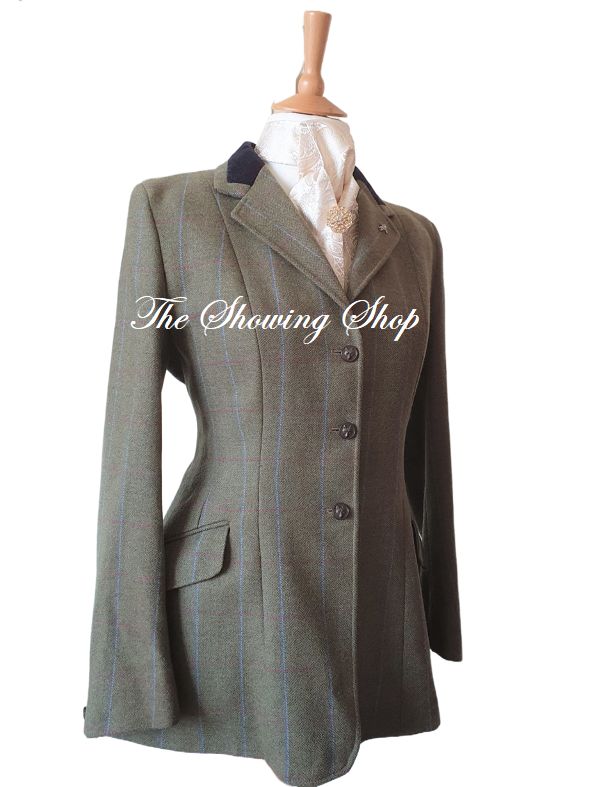 LADIES CALDENE HICKSTEAD GREEN & PINK TWEED JACKET SIZE 12 (36)
