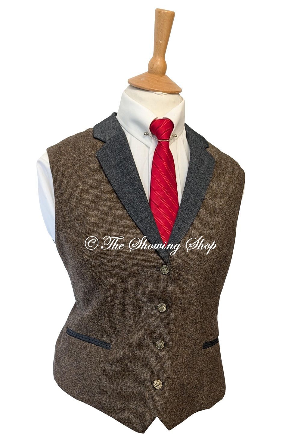 LADIES BROWN TWEED WAISTCOAT SIZE 20