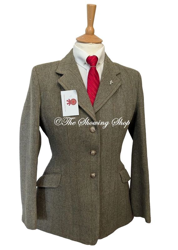 BRAND NEW LADIES CALDENE BELVOIR HEAVYWEIGHT GREEN DERBY TWEED JACKET SIZE 14 (38)