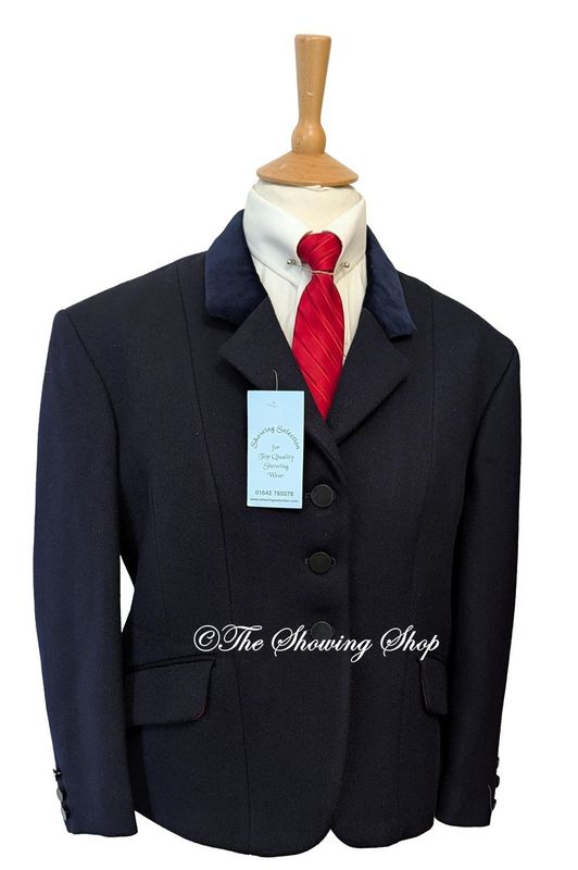BRAND NEW LADIES BESPOKE SHOWING SELECTION NAVY WOOL SHOWING JACKET SIZE 20 (44)