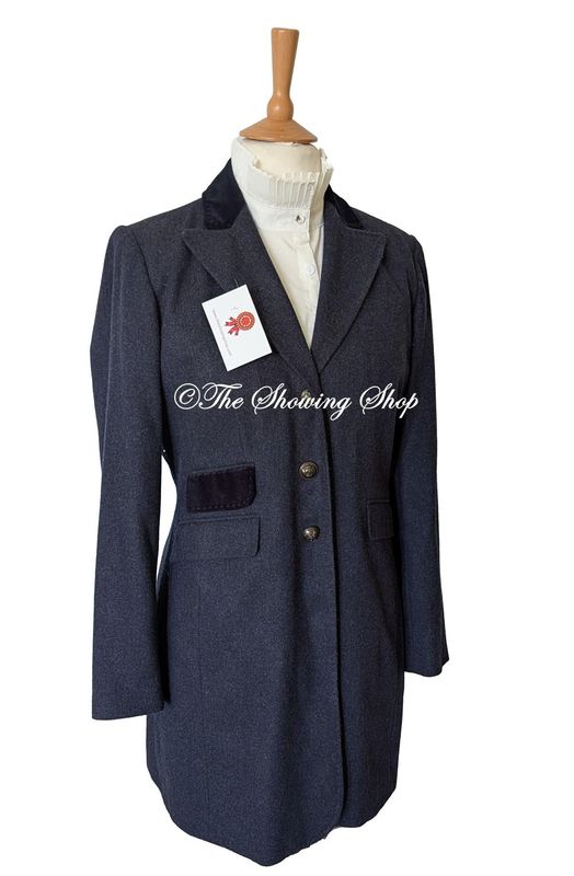 LADIES  BLUE TWEED 2/4 LENGTH COAT SIZE 14