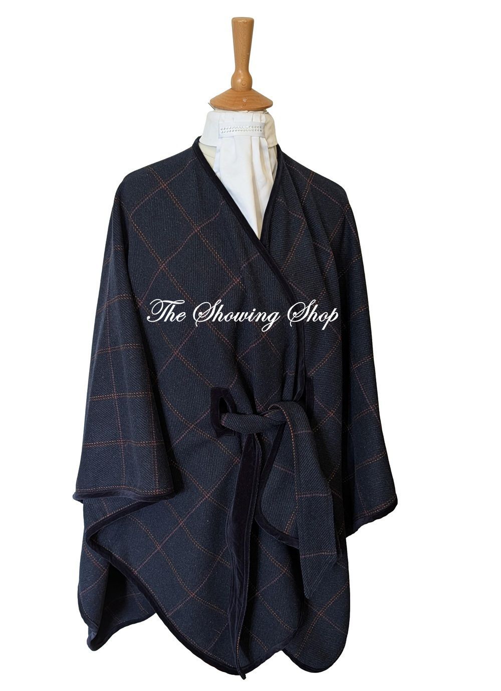 LADIES JOULES BLUE TWEED CAPE- ONE SIZE