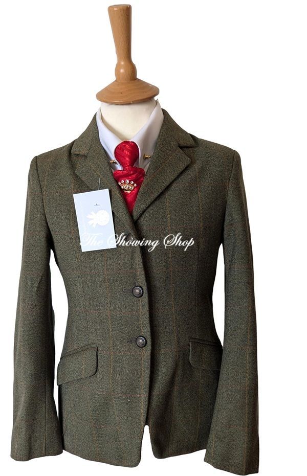 LADIES MEARS GREEN TWEED JACKET SIZE 14 (38) LADIES MEARS GREEN TWEED JACKET SIZE 14 (38)