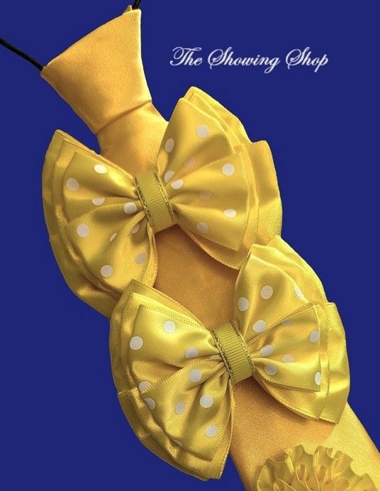 CHILDS YELLOW POLKA DOT SHOW BOWS AND TIE SET CHILDS YELLOW POLKA DOT SHOW BOWS AND TIE SET