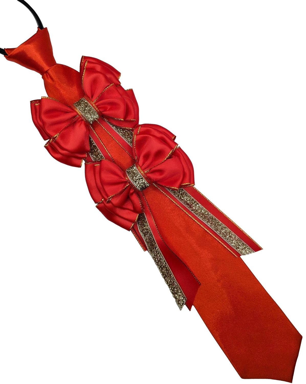 SHOWING BOWS AND ZIP TIE SET - RED & GOLD SHOWING BOWS AND ZIP TIE SET - RED & GOLD