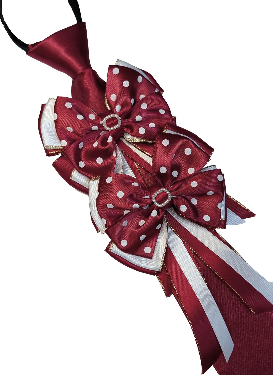 CHILDS WINE AND WHITE SHOW BOWS AND TIE SET CHILDS WINE AND WHITE SHOW BOWS AND TIE SET