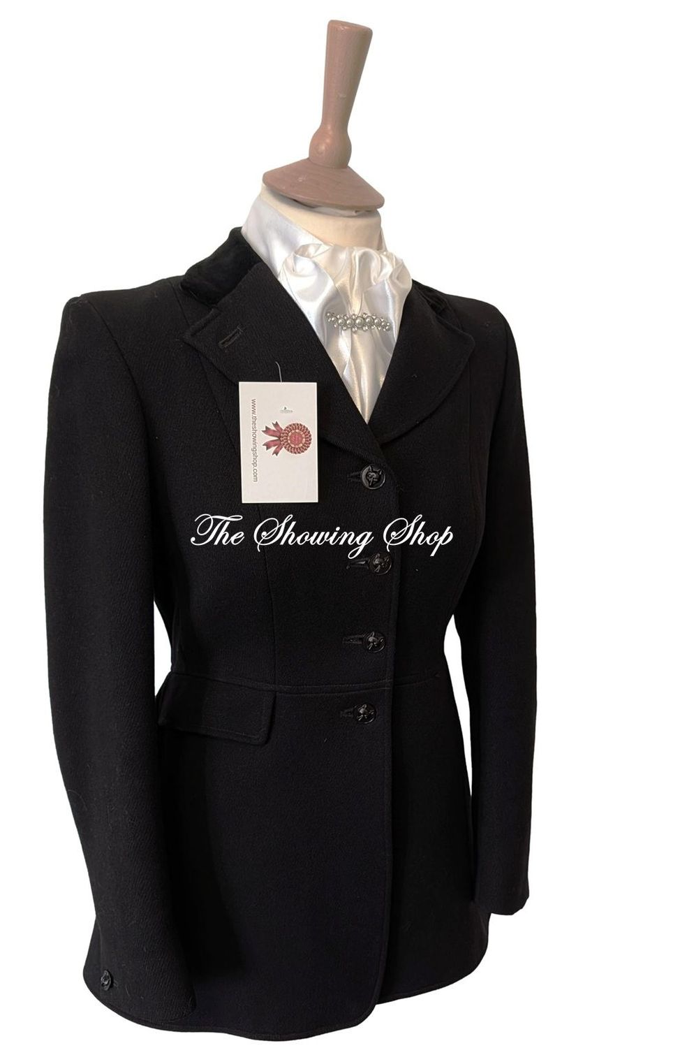 LADIES HARRY HALL BLACK WOOL FROCK COAT SIZE 10 (34) LADIES HARRY HALL BLACK WOOL FROCK COAT SIZE 10 (34)