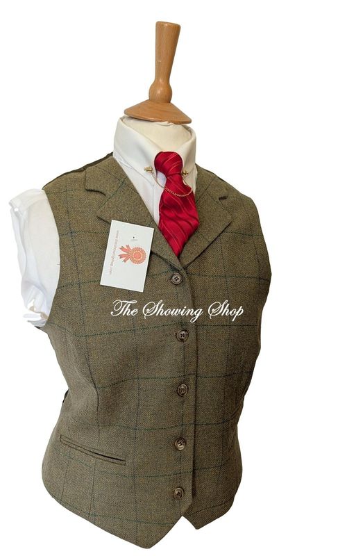 LADIES DEVERE GREEN TWEED WAISTCOAT SIZE 16