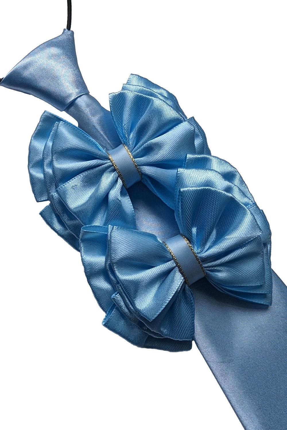 BABY BLUE  SHOW BOWS AND TIE SET