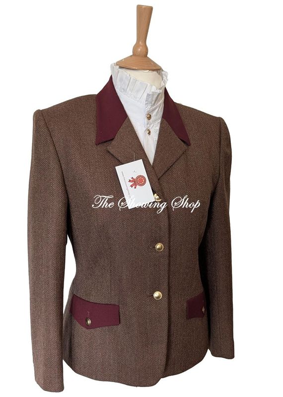 NAVY BROWN TWEED LEADERS JACKET SIZE 12